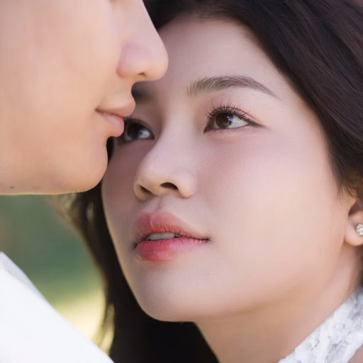 Cận cảnh cô dâu ngước nhìn chú rể tại Hoa Trong Rừng, Đà Lạt