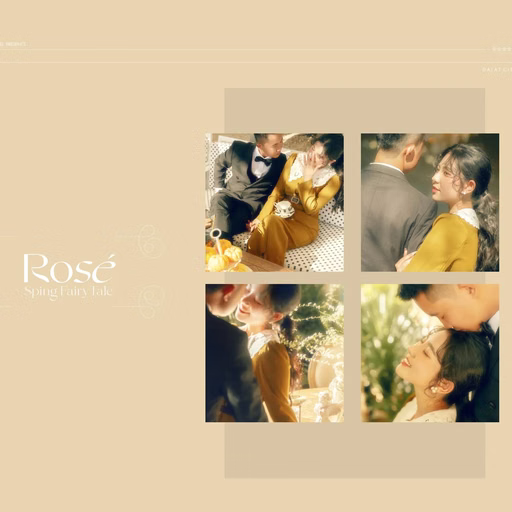 Collage of the couple drinking tea at a Đà Lạt café.